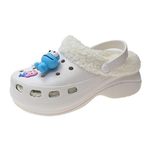 Women's Slippers Summer New Thick Soles Fashion Leather Shoes Flip Flops Women Clogs Winter Slippers Arch Support House Slippers Slip On Garden Shoes Warm Home Shoes Stevvex