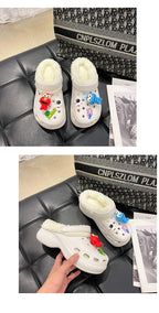 Women's Slippers Summer New Thick Soles Fashion Leather Shoes Flip Flops Women Clogs Winter Slippers Arch Support House Slippers Slip On Garden Shoes Warm Home Shoes Stevvex