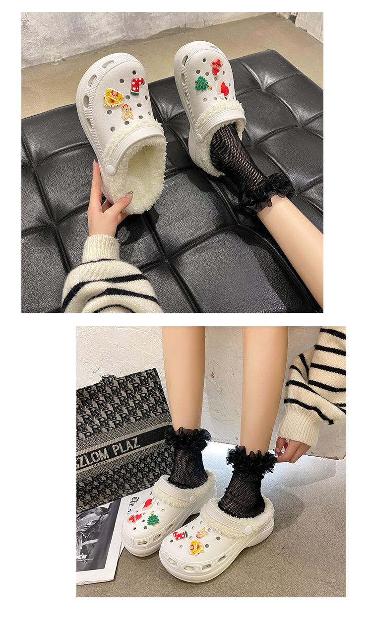 Women's Slippers Summer New Thick Soles Fashion Leather Shoes Flip Flops Women Clogs Winter Slippers Arch Support House Slippers Slip On Garden Shoes Warm Home Shoes Stevvex