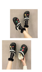 Women's Slippers Summer New Thick Soles Fashion Leather Shoes Flip Flops Women Clogs Winter Slippers Arch Support House Slippers Slip On Garden Shoes Warm Home Shoes Stevvex