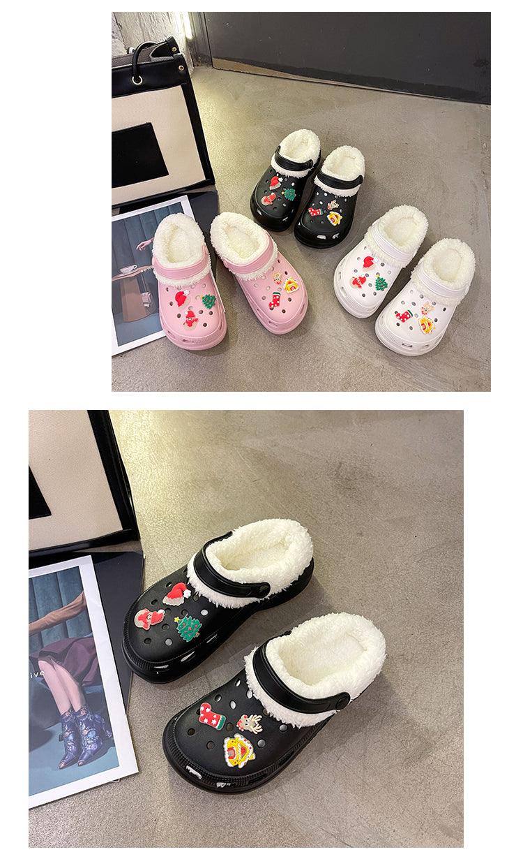 Women's Slippers Summer New Thick Soles Fashion Leather Shoes Flip Flops Women Clogs Winter Slippers Arch Support House Slippers Slip On Garden Shoes Warm Home Shoes Stevvex