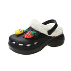 Women's Slippers Summer New Thick Soles Fashion Leather Shoes Flip Flops Women Clogs Winter Slippers Arch Support House Slippers Slip On Garden Shoes Warm Home Shoes Stevvex
