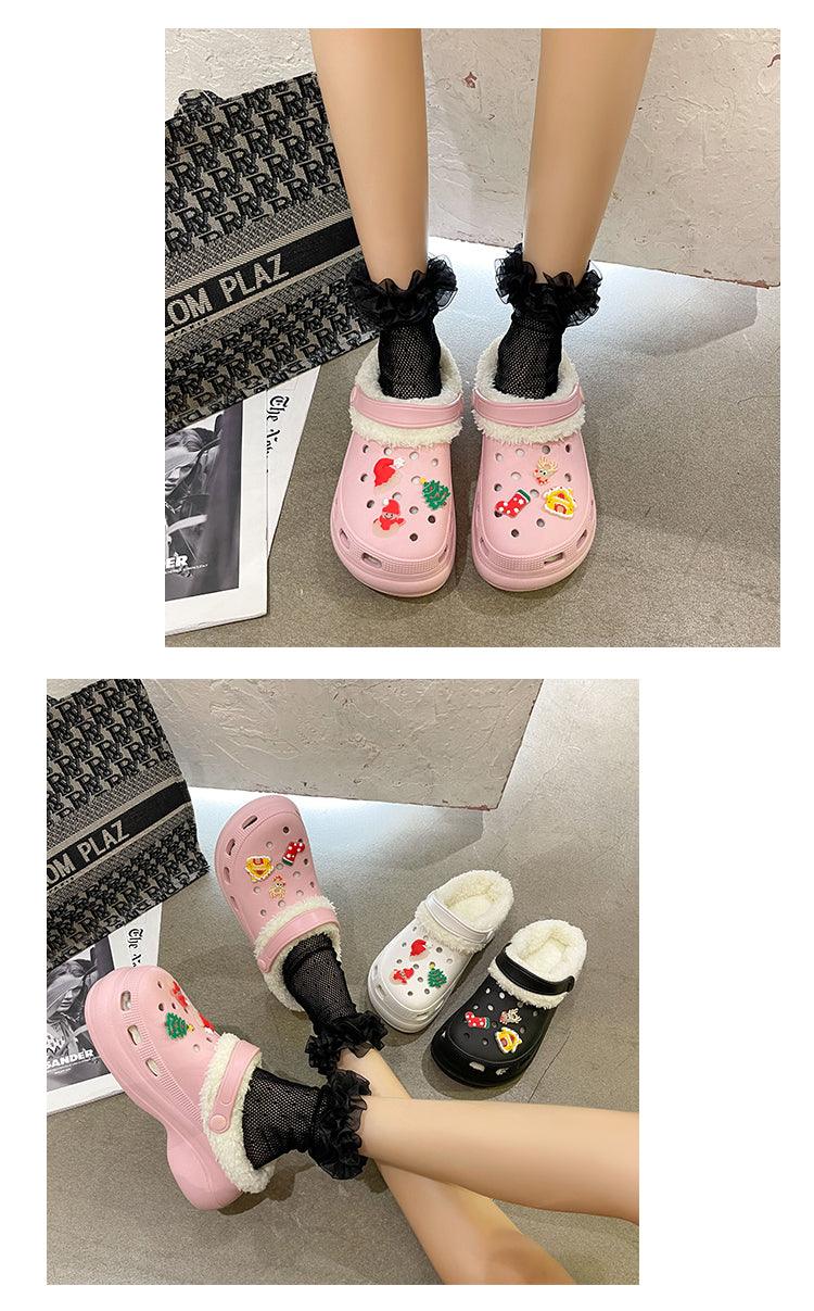 Women's Slippers Summer New Thick Soles Fashion Leather Shoes Flip Flops Women Clogs Winter Slippers Arch Support House Slippers Slip On Garden Shoes Warm Home Shoes Stevvex
