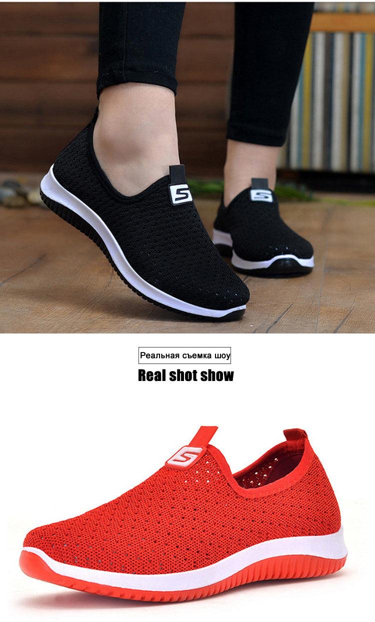 Women's Sneakers Espadrrilles Breathable Mesh Summer Shoes For Women Walking Solid Non Slip Casual Shoes Girls Tennis Slip On Sneakers Lightweight Comfortable Mesh Casual Sneakers Stevvex