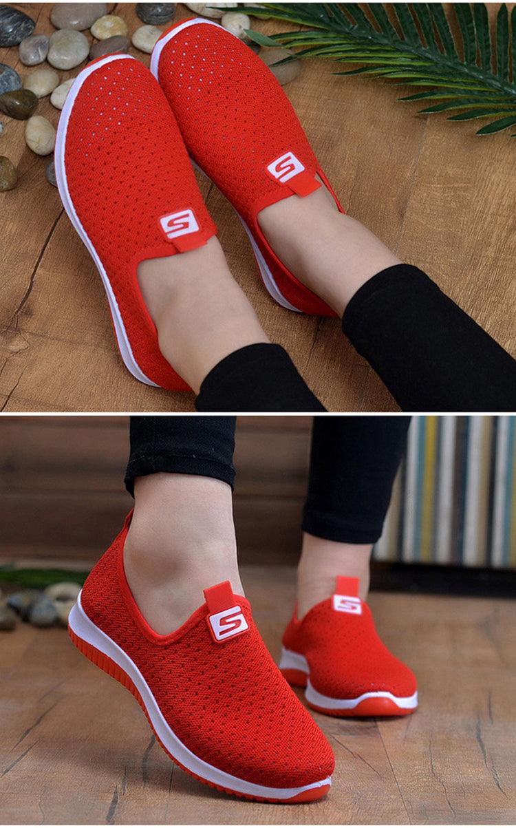 Women's Sneakers Espadrrilles Breathable Mesh Summer Shoes For Women Walking Solid Non Slip Casual Shoes Girls Tennis Slip On Sneakers Lightweight Comfortable Mesh Casual Sneakers Stevvex