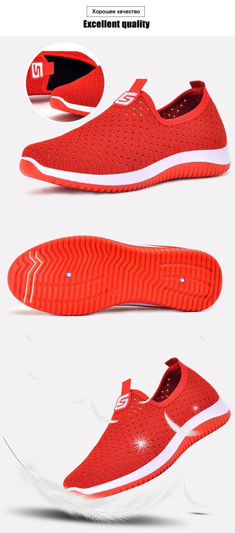 Women's Sneakers Espadrrilles Breathable Mesh Summer Shoes For Women Walking Solid Non Slip Casual Shoes Girls Tennis Slip On Sneakers Lightweight Comfortable Mesh Casual Sneakers Stevvex