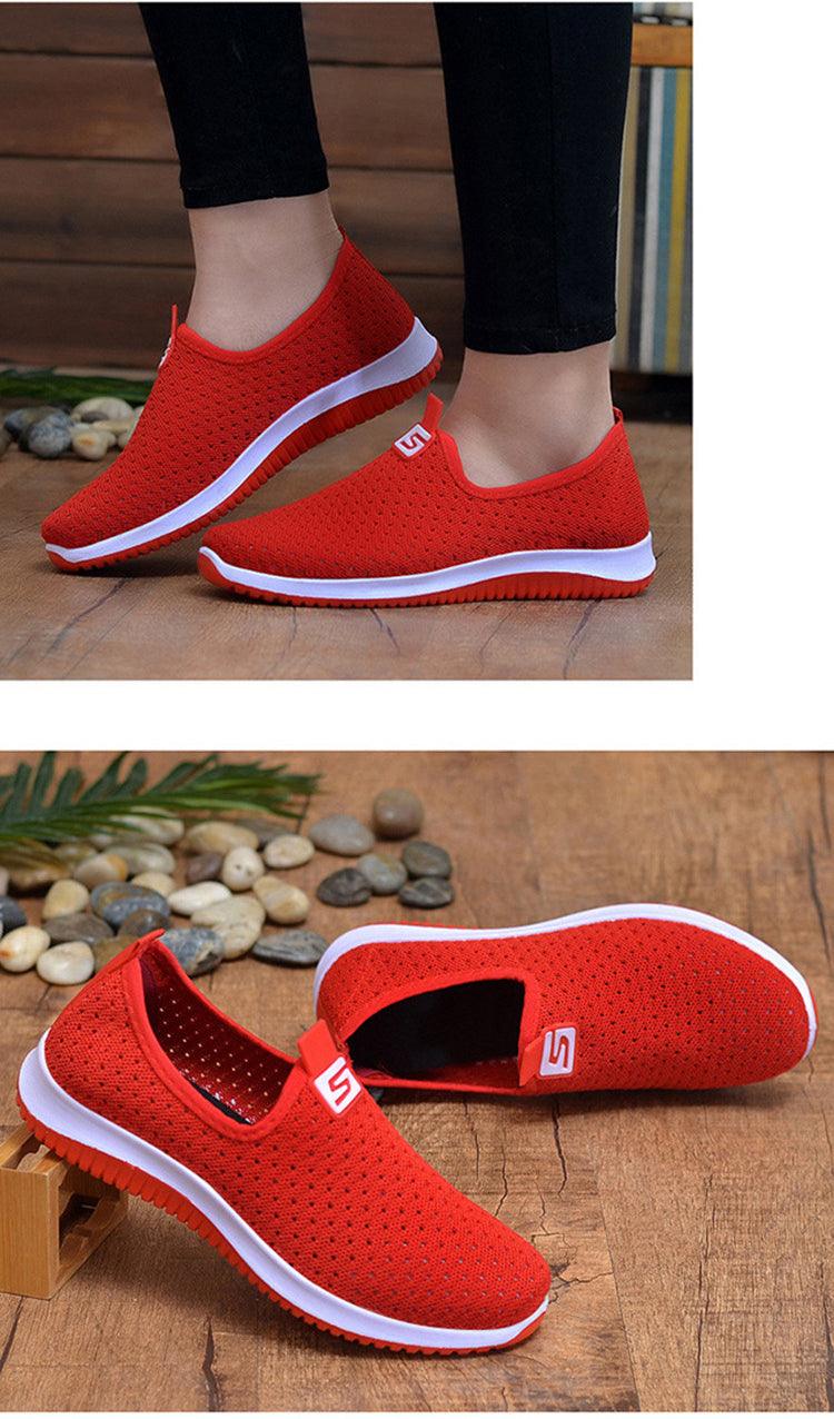 Women's Sneakers Espadrrilles Breathable Mesh Summer Shoes For Women Walking Solid Non Slip Casual Shoes Girls Tennis Slip On Sneakers Lightweight Comfortable Mesh Casual Sneakers Stevvex