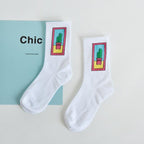 Women's Socks Combed Out Of Pure Cotton Colorful Cartoon Cute Funny Happy Kawaii Moon Strawberry Cactus Ankle Socks For Men And Women Stevvex