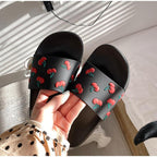 Women's Summer Flip Flops Slippers Soft Slides Cherry Home Bathroom Non Slip Casual Beach Quick Drying Slide Sandal With Thick Sole Non-Slip Soft Shower Open Toe Slippers Stevvex