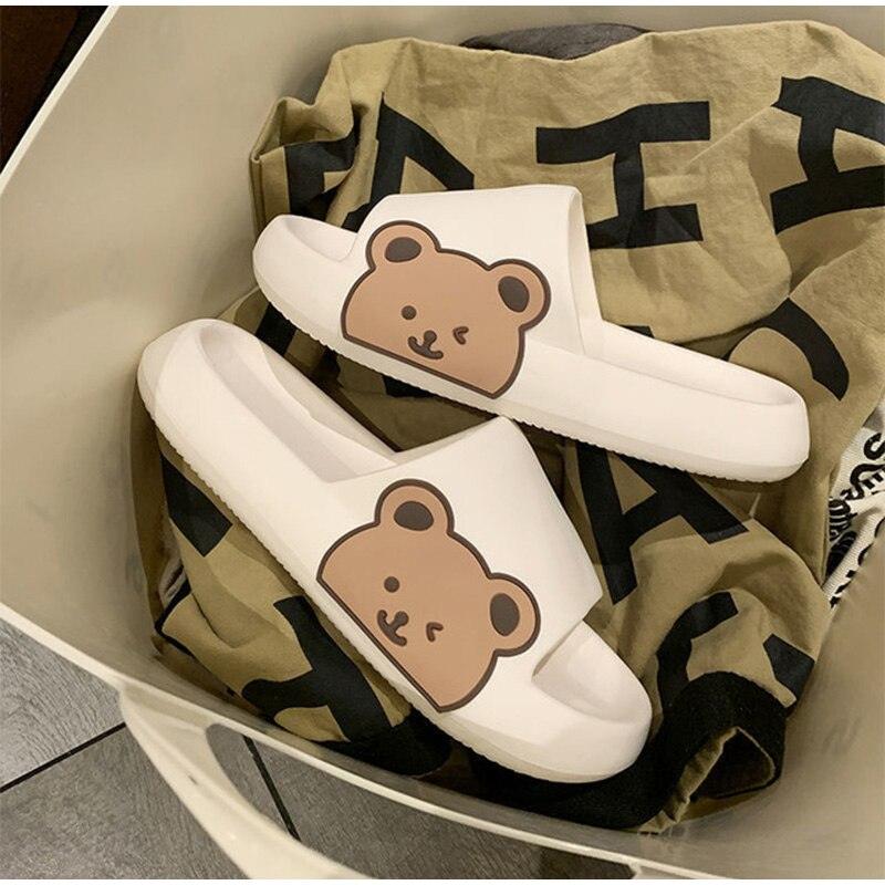 Women's Summer Flip Flops Slippers Soft Slides Cherry Home Bathroom Non Slip Casual Beach Quick Drying Slide Sandal With Thick Sole Non-Slip Soft Shower Open Toe Slippers Stevvex