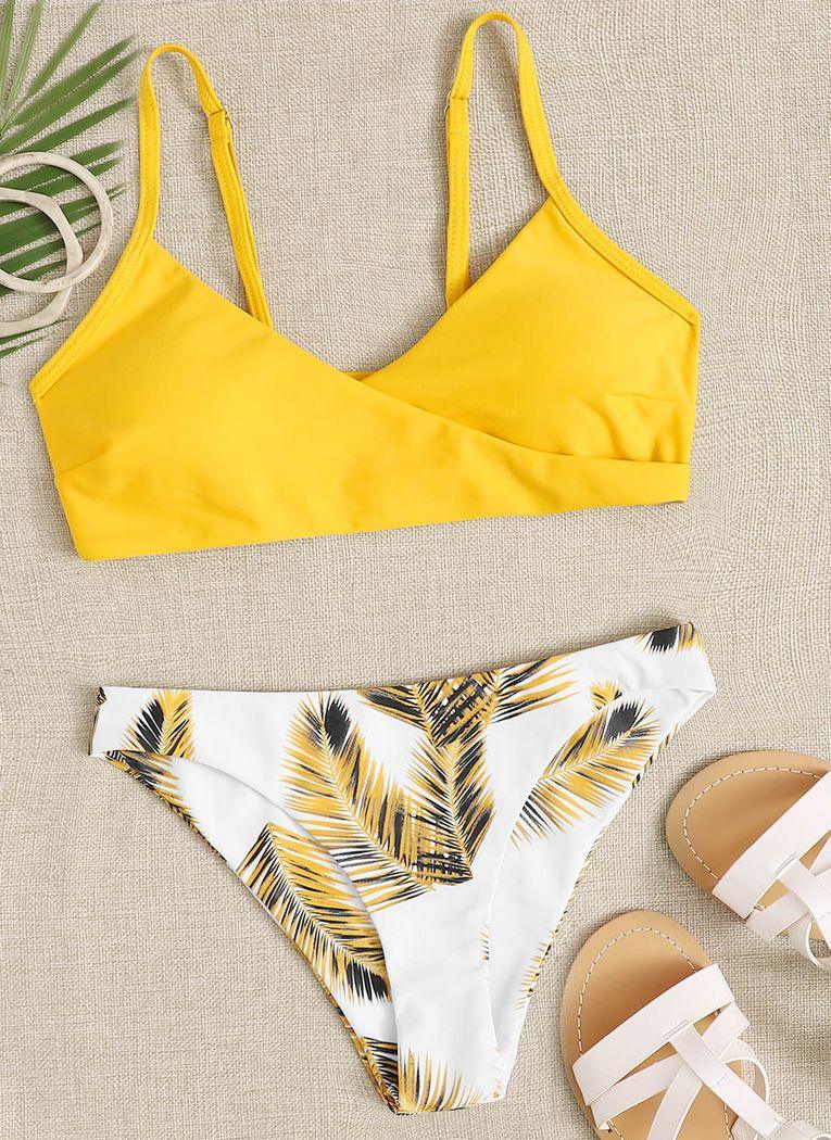 Women's Swimsuit Bikini Swimwear Floral Random Print Bikini Set Push-Up Bikinis Swim Suit Female Beachwear Swim Women Swimsuits Halter Push Up Bikini Two Piece Bathing Suits For Women Stevvex