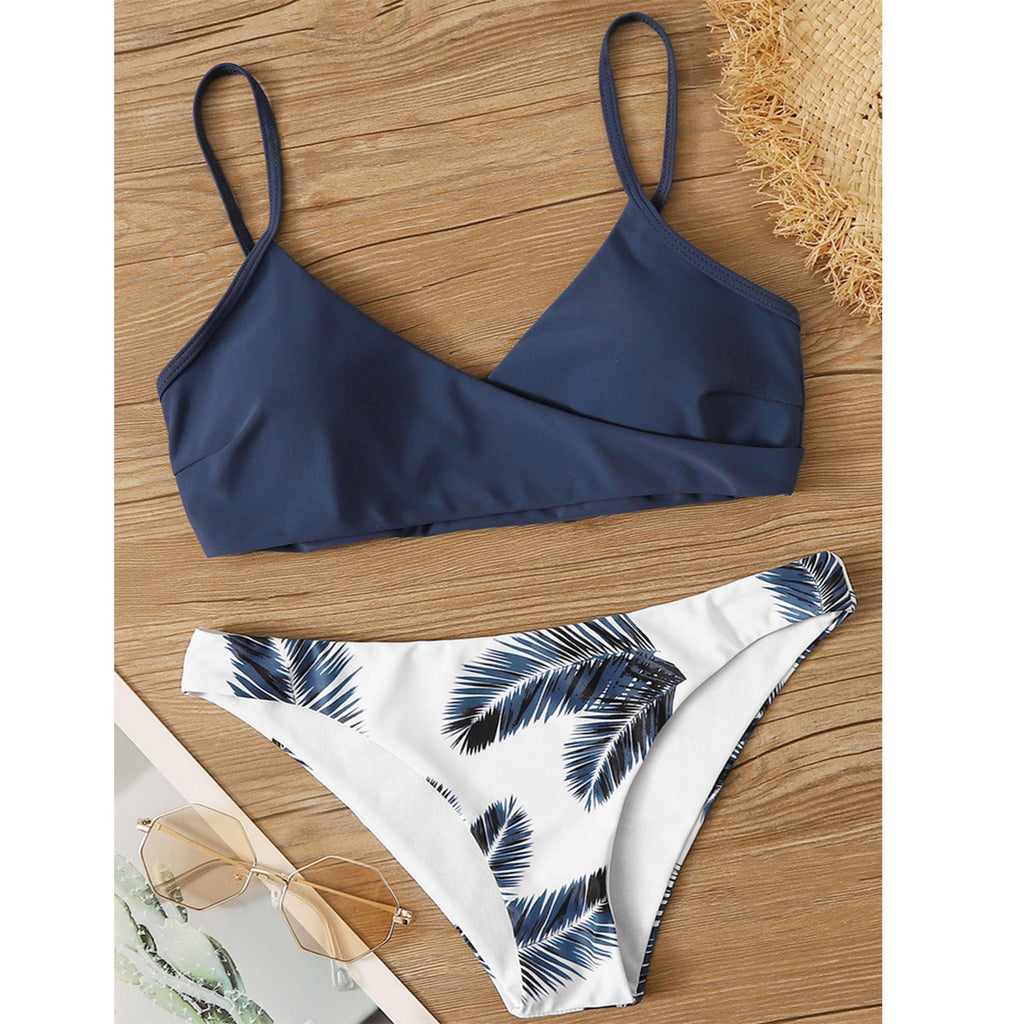 Women's Swimsuit Bikini Swimwear Floral Random Print Bikini Set Push-Up Bikinis Swim Suit Female Beachwear Swim Women Swimsuits Halter Push Up Bikini Two Piece Bathing Suits For Women Stevvex