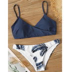Women's Swimsuit Bikini Swimwear Floral Random Print Bikini Set Push-Up Bikinis Swim Suit Female Beachwear Swim Women Swimsuits Halter Push Up Bikini Two Piece Bathing Suits For Women Stevvex