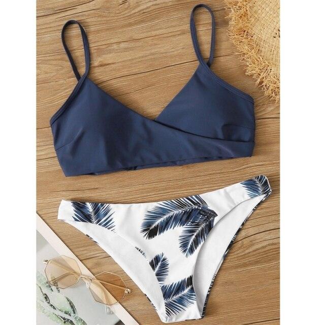 Women's Swimsuit Bikini Swimwear Floral Random Print Bikini Set Push-Up Bikinis Swim Suit Female Beachwear Swim Women Swimsuits Halter Push Up Bikini Two Piece Bathing Suits For Women Stevvex