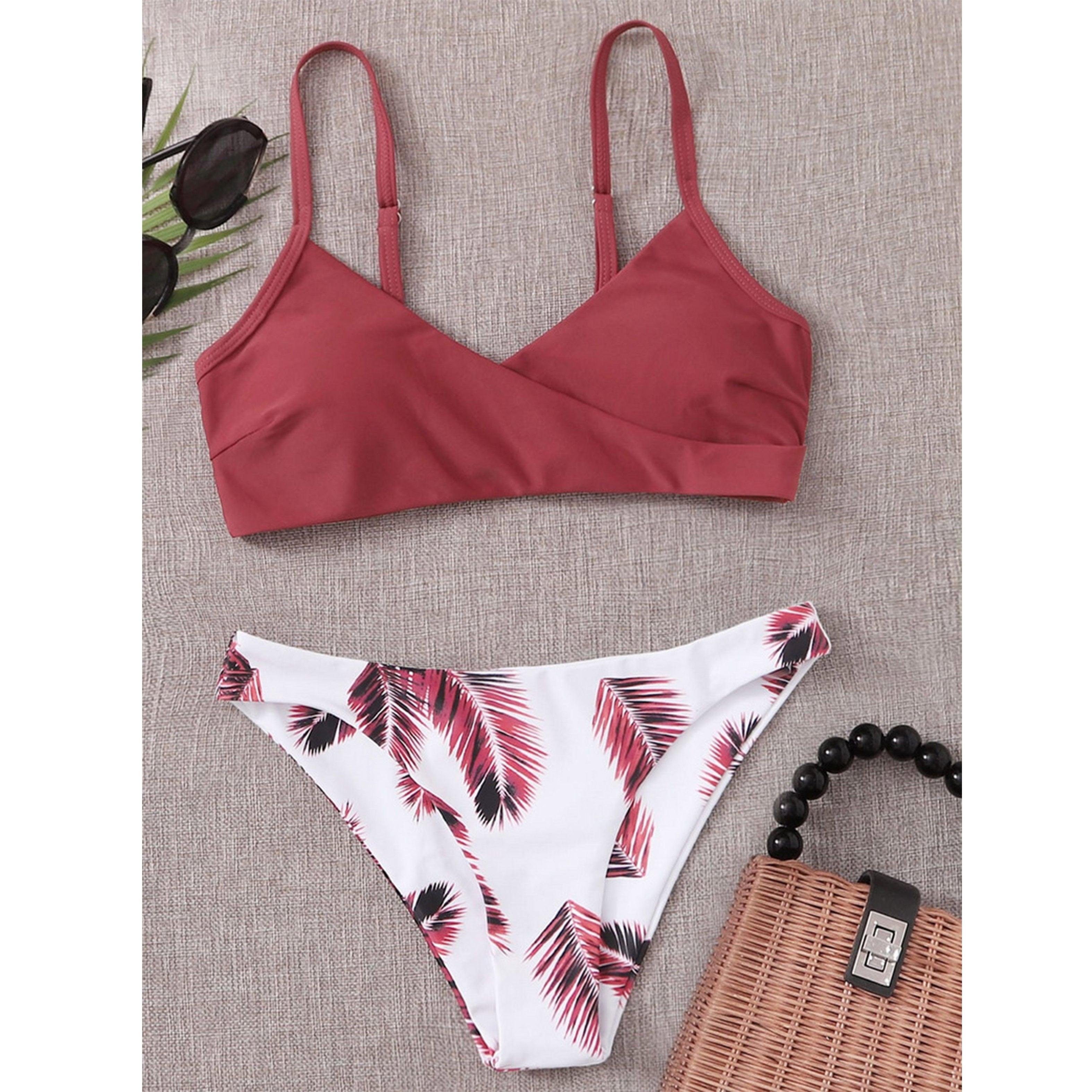 Women's Swimsuit Bikini Swimwear Floral Random Print Bikini Set Push-Up Bikinis Swim Suit Female Beachwear Swim Women Swimsuits Halter Push Up Bikini Two Piece Bathing Suits For Women Stevvex