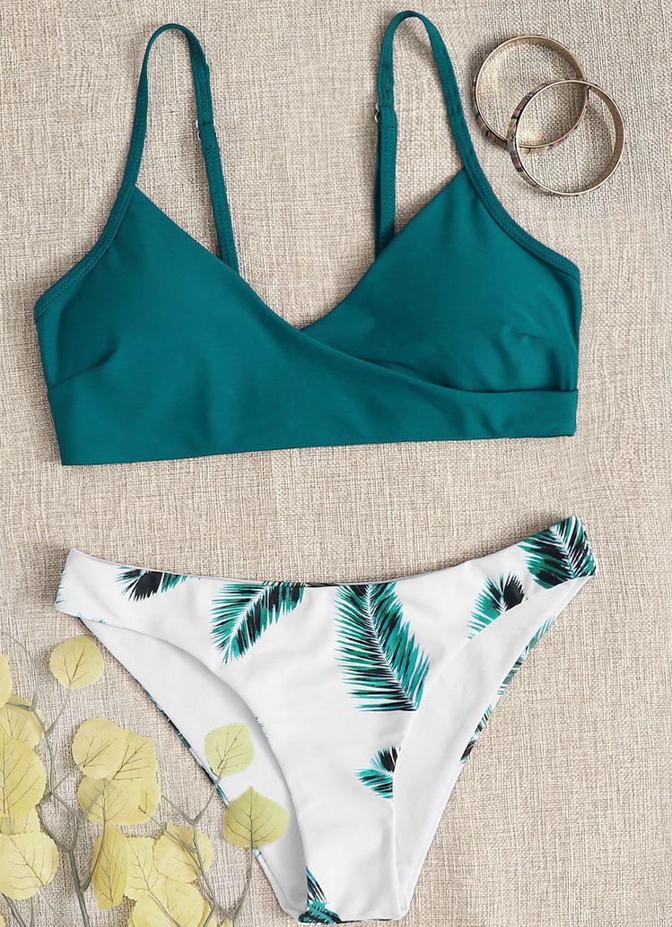 Women's Swimsuit Bikini Swimwear Floral Random Print Bikini Set Push-Up Bikinis Swim Suit Female Beachwear Swim Women Swimsuits Halter Push Up Bikini Two Piece Bathing Suits For Women Stevvex