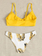 Women's Swimsuit Bikini Swimwear Floral Random Print Bikini Set Push-Up Bikinis Swim Suit Female Beachwear Swim Women Swimsuits Halter Push Up Bikini Two Piece Bathing Suits For Women Stevvex