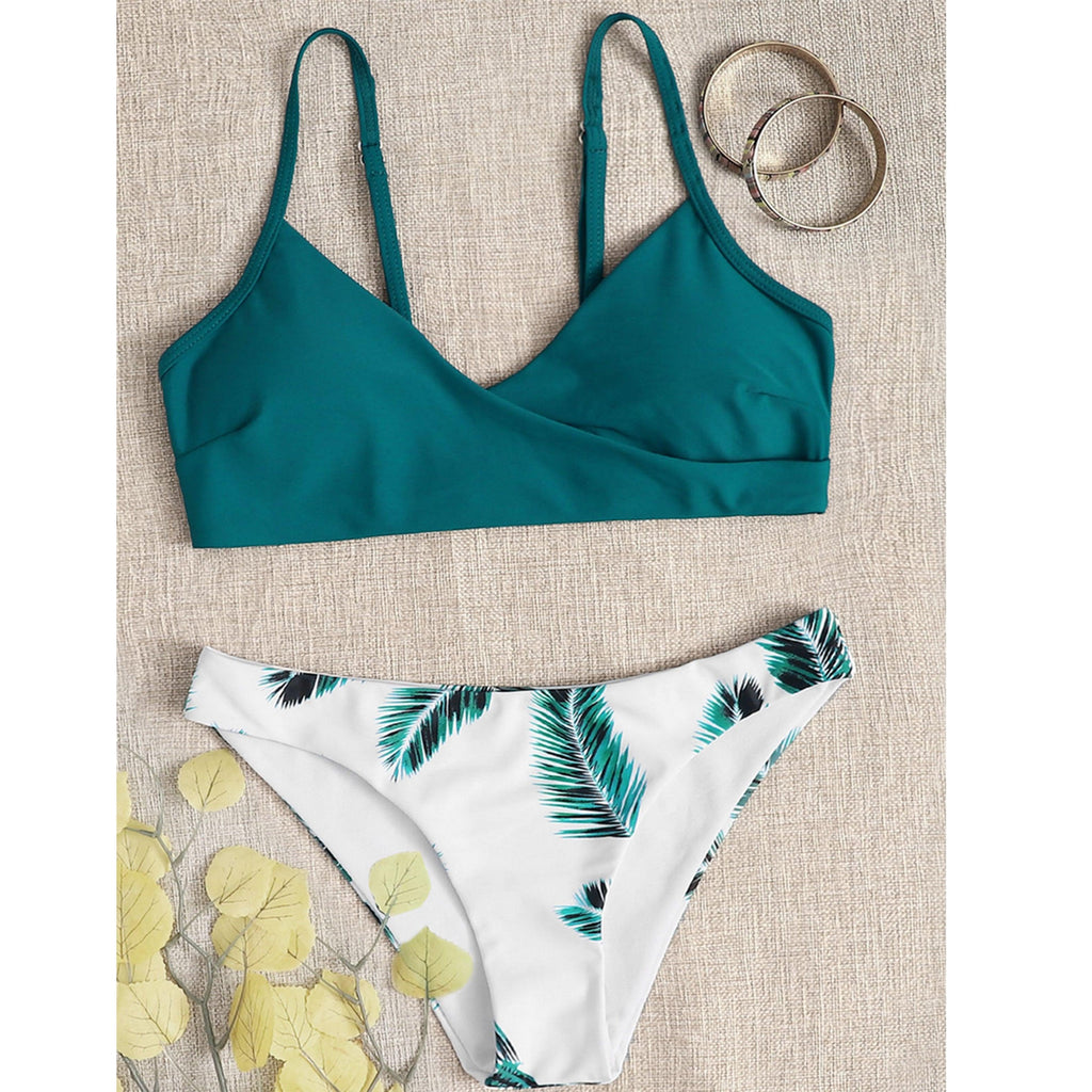 Women's Swimsuit Bikini Swimwear Floral Random Print Bikini Set Push-Up Bikinis Swim Suit Female Beachwear Swim Women Swimsuits Halter Push Up Bikini Two Piece Bathing Suits For Women Stevvex