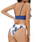 Women's Swimsuit Bikini Swimwear Floral Random Print Bikini Set Push-Up Bikinis Swim Suit Female Beachwear Swim Women Swimsuits Halter Push Up Bikini Two Piece Bathing Suits For Women Stevvex