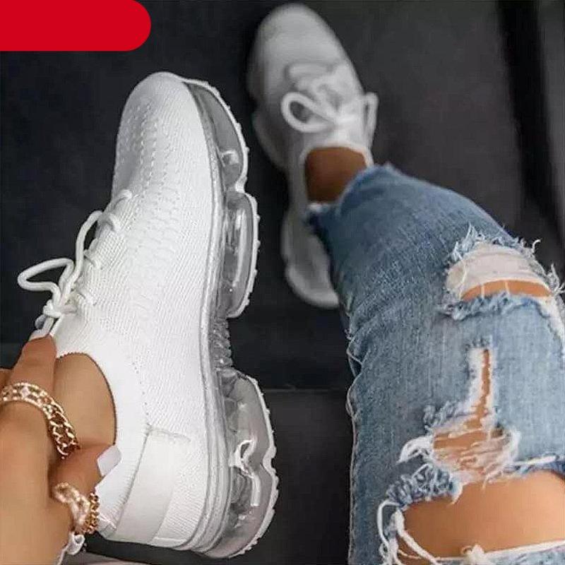 Women's Vulcanize Stylish Sneakers Fashionable Luxury Summer Air Cushion Sole Running Lightweight Mesh Tennis Sneaker Fashion Athletic Walking Shoes Elegant Design Stevvex