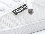 Women's White Casual Sneakers Spring  Summer Breathable Flats Solid Color Mesh Shoes Fashion White Flat Sneakers Women Workout Tennis Walking Gym Fashion Sneakers