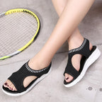Women Sandals Breathable Comfort Walking Shoes Heels Summer Platform Sandal Casual Comfortable Sandals For Women Ankle Elastic Lightweight Soft Modern Beach Sandals Stevvex