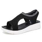 Women Sandals Breathable Comfort Walking Shoes Heels Summer Platform Sandal Casual Comfortable Sandals For Women Ankle Elastic Lightweight Soft Modern Beach Sandals Stevvex