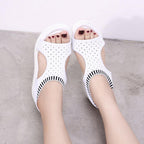 Women Sandals Breathable Comfort Walking Shoes Heels Summer Platform Sandal Casual Comfortable Sandals For Women Ankle Elastic Lightweight Soft Modern Beach Sandals Stevvex