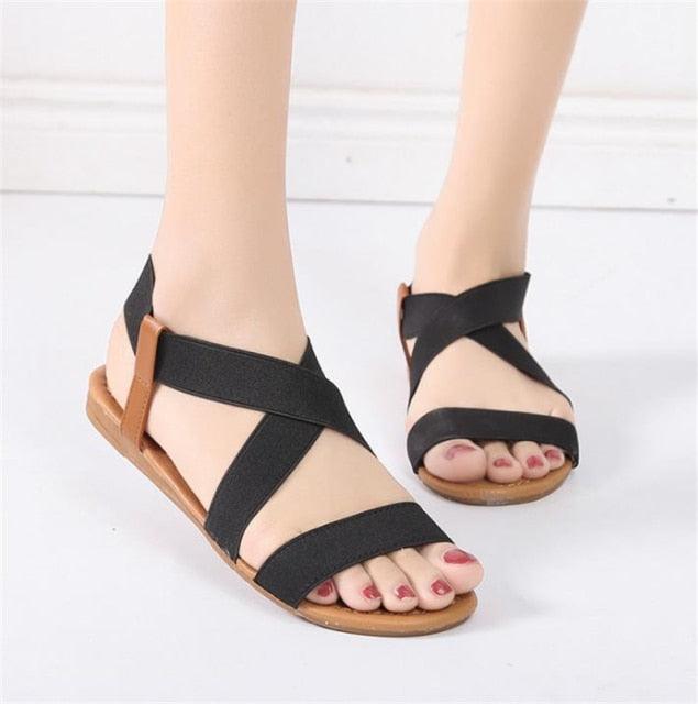 Women Sandals Breathable Comfort Walking Shoes Heels Summer Platform Sandal Casual Comfortable Sandals For Women Ankle Elastic Lightweight Soft Modern Beach Sandals Stevvex