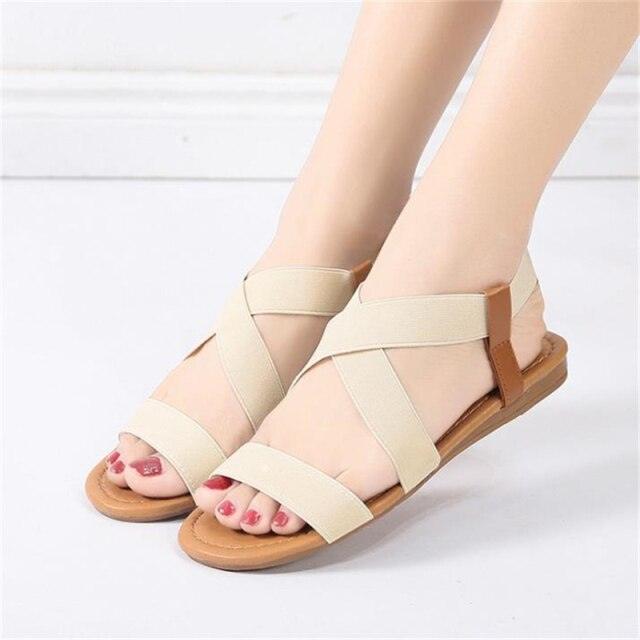 Women Sandals Breathable Comfort Walking Shoes Heels Summer Platform Sandal Casual Comfortable Sandals For Women Ankle Elastic Lightweight Soft Modern Beach Sandals Stevvex