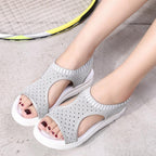 Women Sandals Breathable Comfort Walking Shoes Heels Summer Platform Sandal Casual Comfortable Sandals For Women Ankle Elastic Lightweight Soft Modern Beach Sandals Stevvex