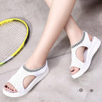 Women Sandals Breathable Comfort Walking Shoes Heels Summer Platform Sandal Casual Comfortable Sandals For Women Ankle Elastic Lightweight Soft Modern Beach Sandals Stevvex