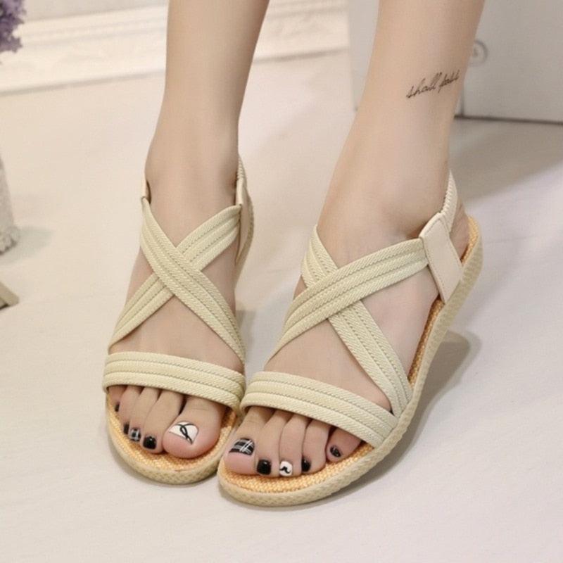 Women Sandals Breathable Comfort Walking Shoes Heels Summer Platform Sandal Casual Comfortable Sandals For Women Ankle Elastic Lightweight Soft Modern Beach Sandals Stevvex