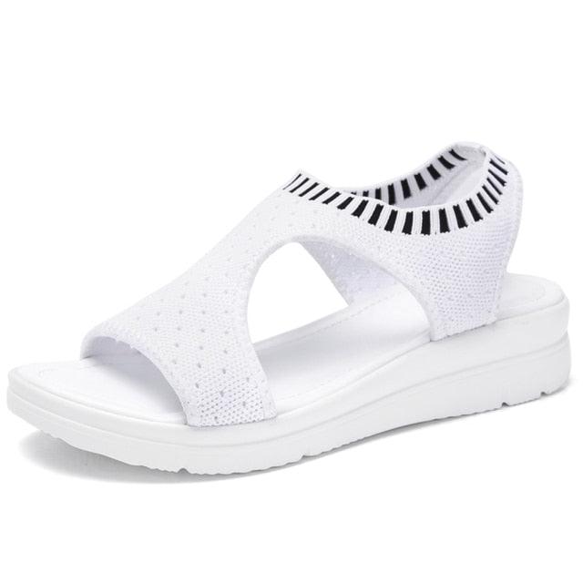 Women Sandals Breathable Comfort Walking Shoes Heels Summer Platform Sandal Casual Comfortable Sandals For Women Ankle Elastic Lightweight Soft Modern Beach Sandals Stevvex