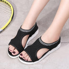 Women Sandals Breathable Comfort Walking Shoes Heels Summer Platform Sandal Casual Comfortable Sandals For Women Ankle Elastic Lightweight Soft Modern Beach Sandals Stevvex