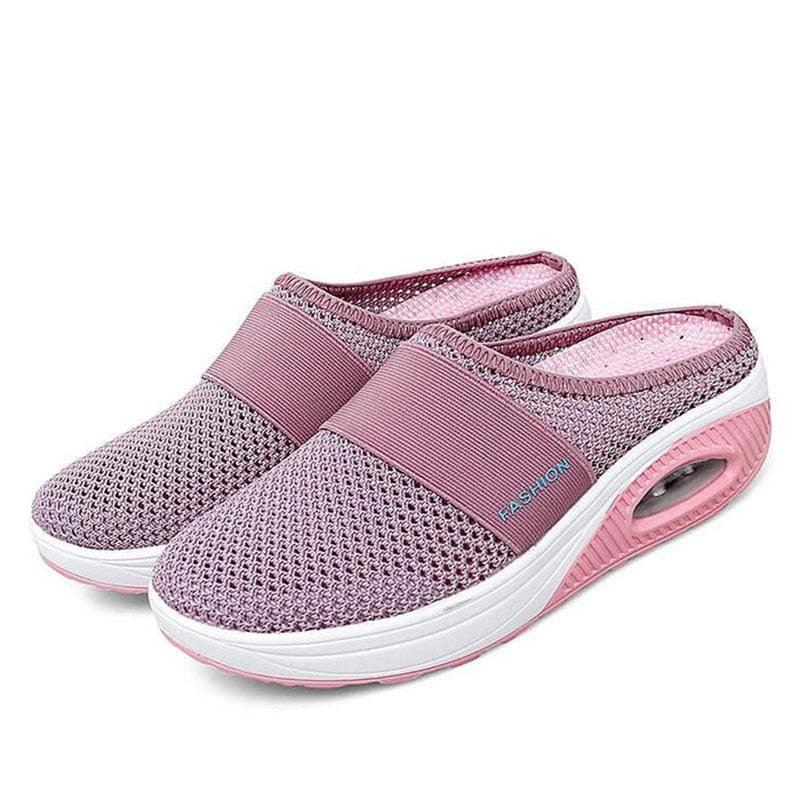 Women Sandals Fashion Platform Shoes Comfy Clogs Breathable Slippers Mesh Lightweight Footwear Air Cushion Platform Mesh Sneaker Sandals For Female Lightweight Beach Shoes Stevvex