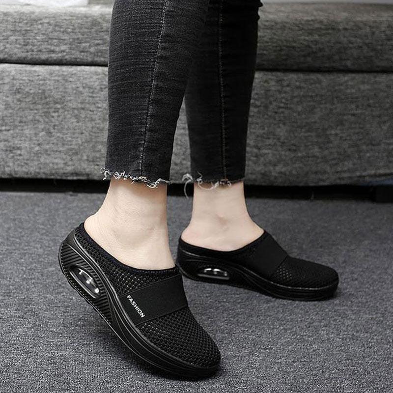 Women Sandals Fashion Platform Shoes Comfy Clogs Breathable Slippers Mesh Lightweight Footwear Air Cushion Platform Mesh Sneaker Sandals For Female Lightweight Beach Shoes Stevvex
