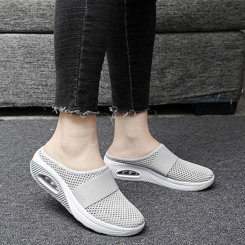 Women Sandals Fashion Platform Shoes Comfy Clogs Breathable Slippers Mesh Lightweight Footwear Air Cushion Platform Mesh Sneaker Sandals For Female Lightweight Beach Shoes Stevvex