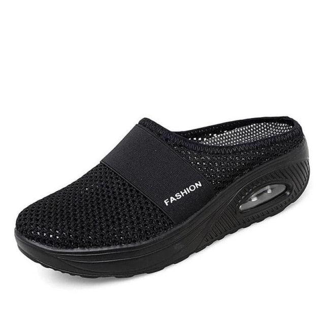 Women Sandals Fashion Platform Shoes Comfy Clogs Breathable Slippers Mesh Lightweight Footwear Air Cushion Platform Mesh Sneaker Sandals For Female Lightweight Beach Shoes Stevvex