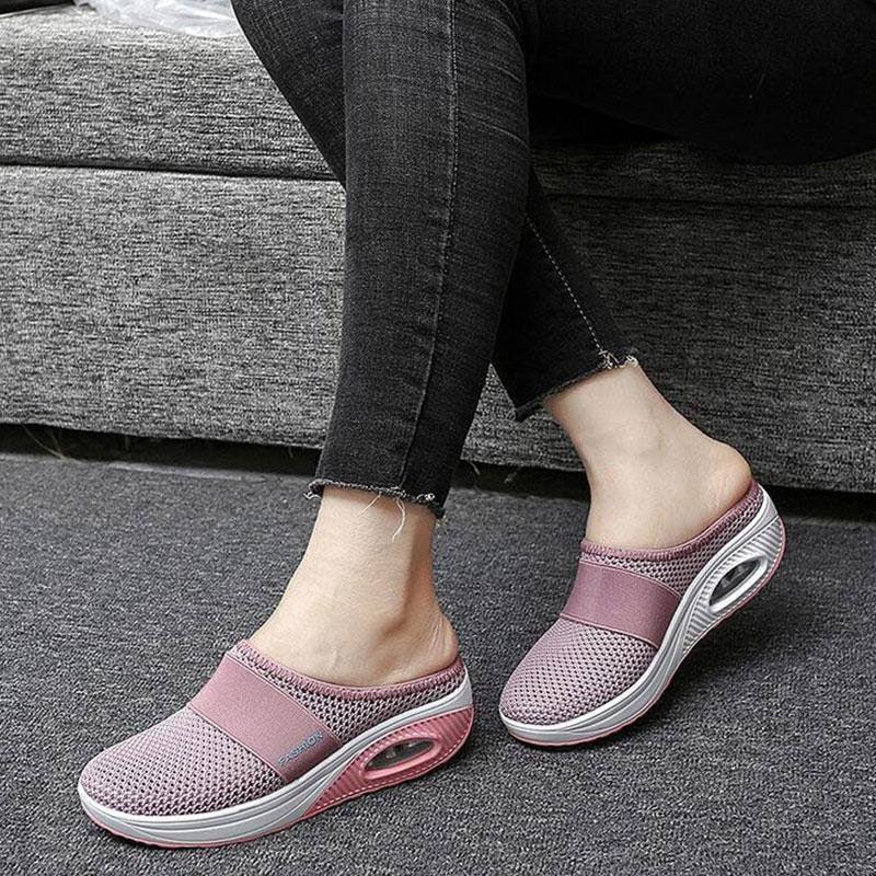 Women Sandals Fashion Platform Shoes Comfy Clogs Breathable Slippers Mesh Lightweight Footwear Air Cushion Platform Mesh Sneaker Sandals For Female Lightweight Beach Shoes Stevvex