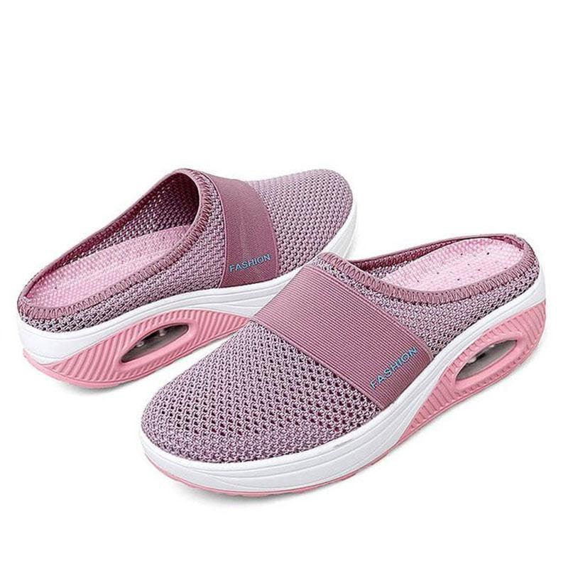 Women Sandals Fashion Platform Shoes Comfy Clogs Breathable Slippers Mesh Lightweight Footwear Air Cushion Platform Mesh Sneaker Sandals For Female Lightweight Beach Shoes Stevvex