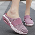 Women Sandals Fashion Platform Shoes Comfy Clogs Breathable Slippers Mesh Lightweight Footwear Air Cushion Platform Mesh Sneaker Sandals For Female Lightweight Beach Shoes Stevvex