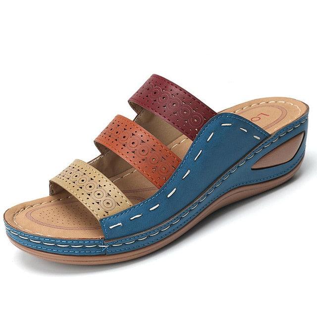 Women Sandals Fashion Shoes Summer Shoes With Heels Flip Flops Women Beach Casual Shoes Comfort Slip On Sandal Vintage Casual Summer Open Toe Low Heel Slipper Flat Shoes Stevvex