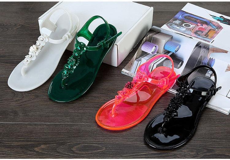 Women Sandals Flip Flops New Summer Fashion Beach Flower Breathable Non-Slip Flat Slides Casual Womens Flat Sandals T-strap Thong Summer Flip Flops Dressy Sandals Stevvex