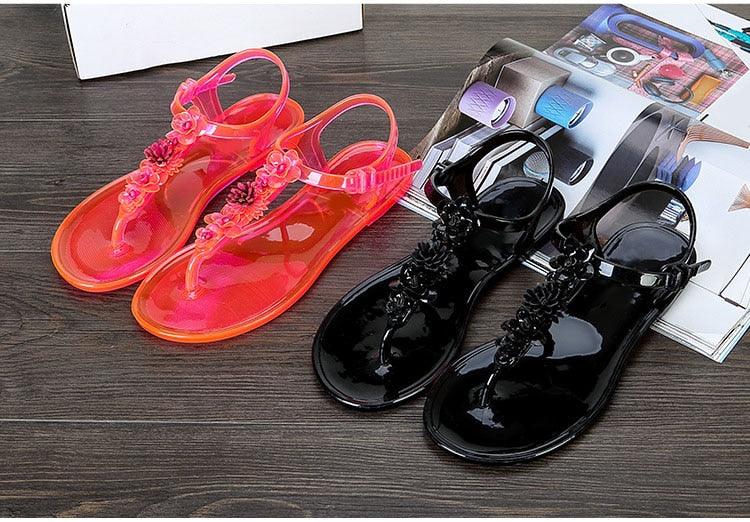 Women Sandals Flip Flops New Summer Fashion Beach Flower Breathable Non-Slip Flat Slides Casual Womens Flat Sandals T-strap Thong Summer Flip Flops Dressy Sandals Stevvex