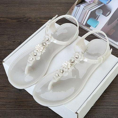 Women Sandals Flip Flops New Summer Fashion Beach Flower Breathable Non-Slip Flat Slides Casual Womens Flat Sandals T-strap Thong Summer Flip Flops Dressy Sandals Stevvex