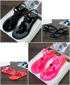 Women Sandals Flip Flops New Summer Fashion Beach Flower Breathable Non-Slip Flat Slides Casual Womens Flat Sandals T-strap Thong Summer Flip Flops Dressy Sandals Stevvex