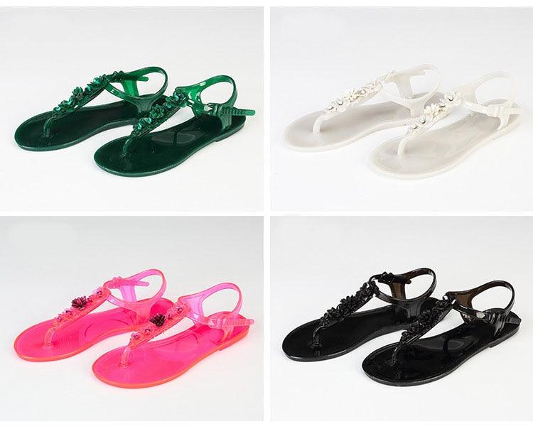 Women Sandals Flip Flops New Summer Fashion Beach Flower Breathable Non-Slip Flat Slides Casual Womens Flat Sandals T-strap Thong Summer Flip Flops Dressy Sandals Stevvex
