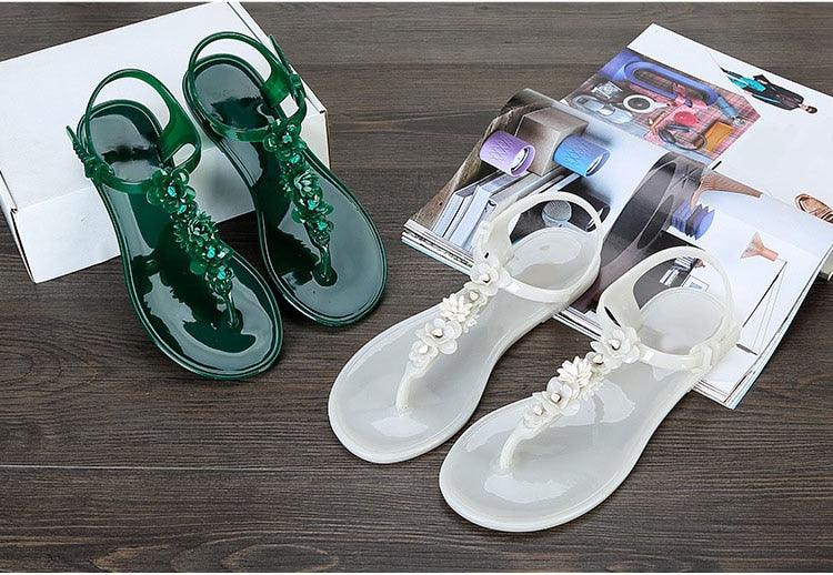 Women Sandals Flip Flops New Summer Fashion Beach Flower Breathable Non-Slip Flat Slides Casual Womens Flat Sandals T-strap Thong Summer Flip Flops Dressy Sandals Stevvex