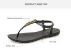 Women Sandals Flip Flops Summer Flat Shoes Woman Sandals Beach Flat Sandals T-Strap Sandals Strappy Flip Flop Sandal Flat Slide Casual Summer Beach Thong Slipper Stevvex